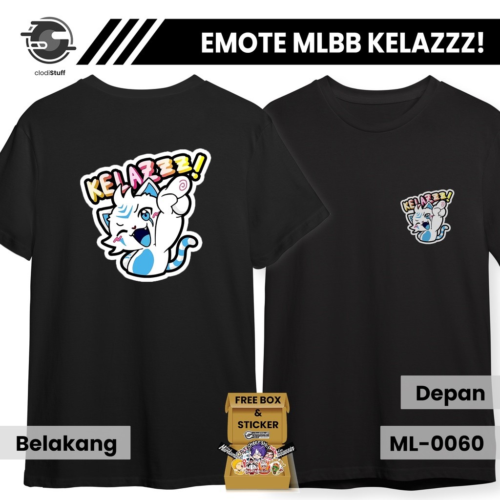 Áo thun Emote Kelazzz Mobile Legends Emote Kelazz Ml Mlbb Legends Tay ngắn màu đen
