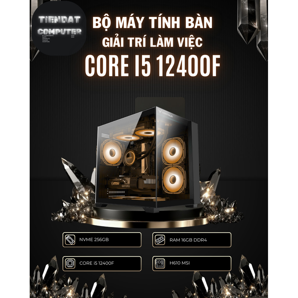 Bộ PC Gaming H610 | Intel Core i5-12400F | RAM 16GB | Hiệu Năng Mạnh | Chơi Game Mượt
