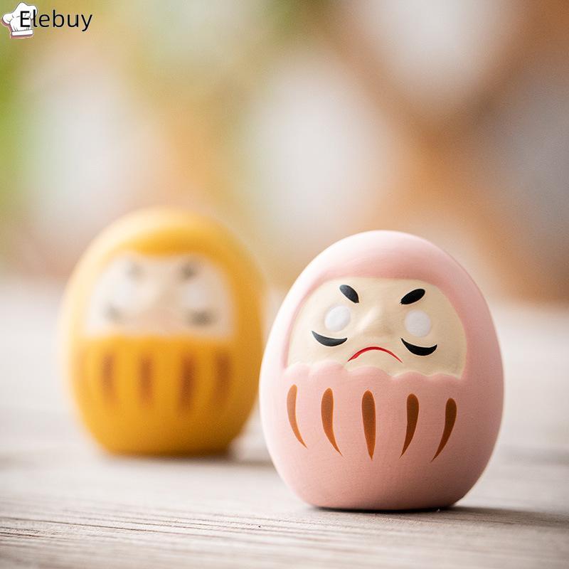 [Elebuy] Tượng Daruma Gốm Nhật Bản Daruma Tumbler Thủ Công May Mắn Trang Trí Phong Cảnh Búp Bê Darum