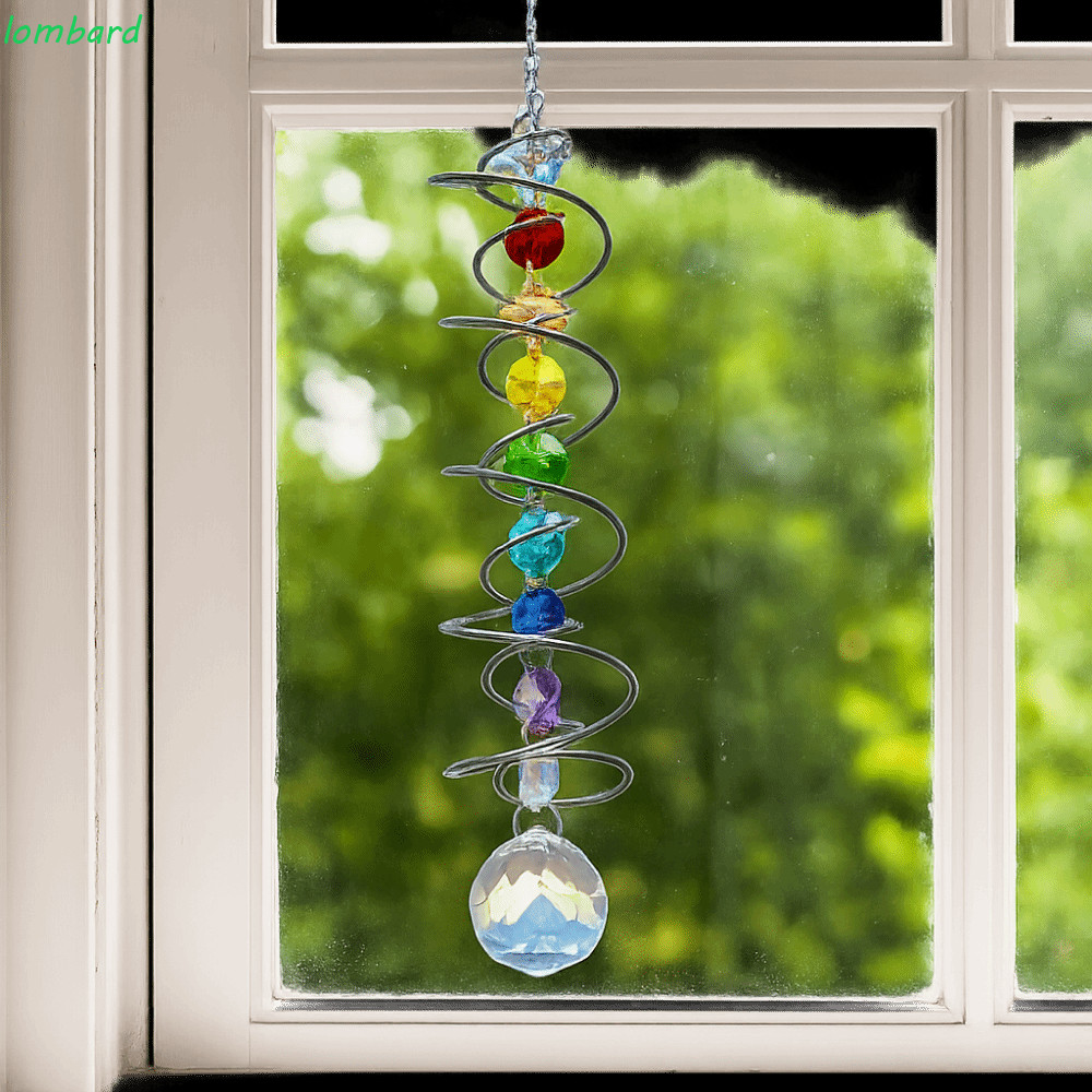 LOMBARD Crystal Rotate Sun Catcher, Giá treo 3D Sun Catcher Chuông gió, Sáng tạo đầy màu sắc Trang t