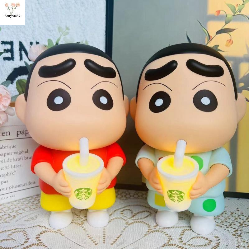 [pes] 1 Cái Vinyl Trà Sữa Phát Sáng Cốc Để Bàn Trang Trí 25cm Crayon Shin-Chan Tay Tay Noob Anime Hì