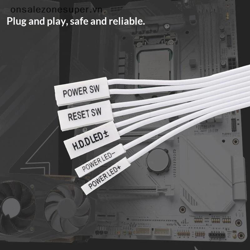 Ons White / Black Front Panel Cáp Dupont 2Pin để đặt lại nguồn HDD tại