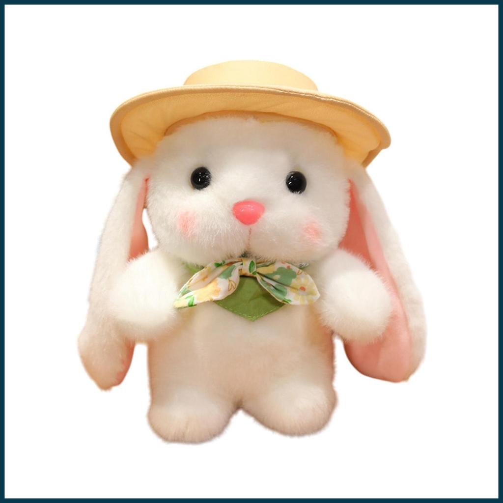 Thỏ Nhồi Bông Mềm Búp Bê Có Thể Nhồi Bông Thỏ Động Vật Có Mũ Và Nơ Cho Giỏ Phục Sinh Mầm Non Sinh Nh