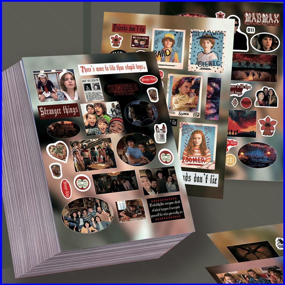 SV 8 Tờ / bộ Stranger Things Dán Mike Wheeler Demogorgon Graffiti Hành Lý Chống Thấm Nước Trang Trí 