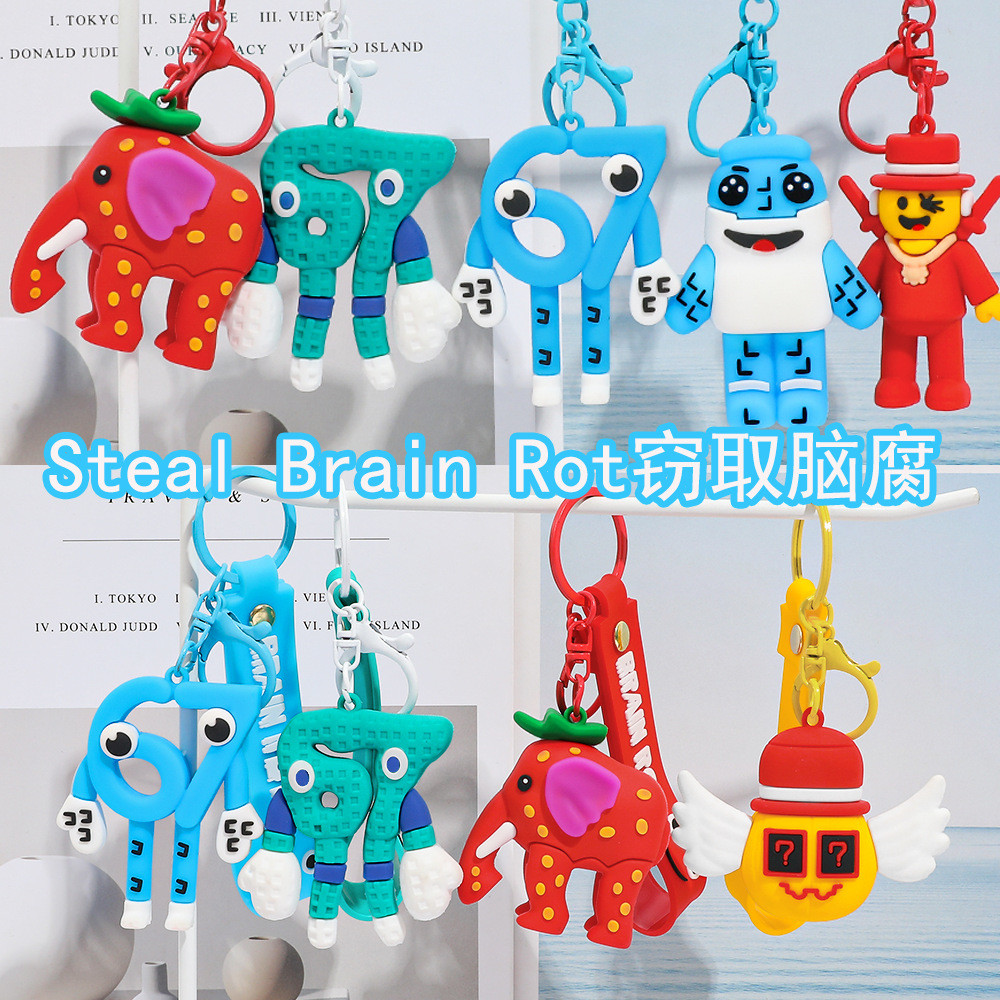 Trộm Một Brainrot Jandel Móc Khóa Pandent Túi Phụ Kiện Roblox Jandel 67 Khối May Mắn La Esok Sekolah