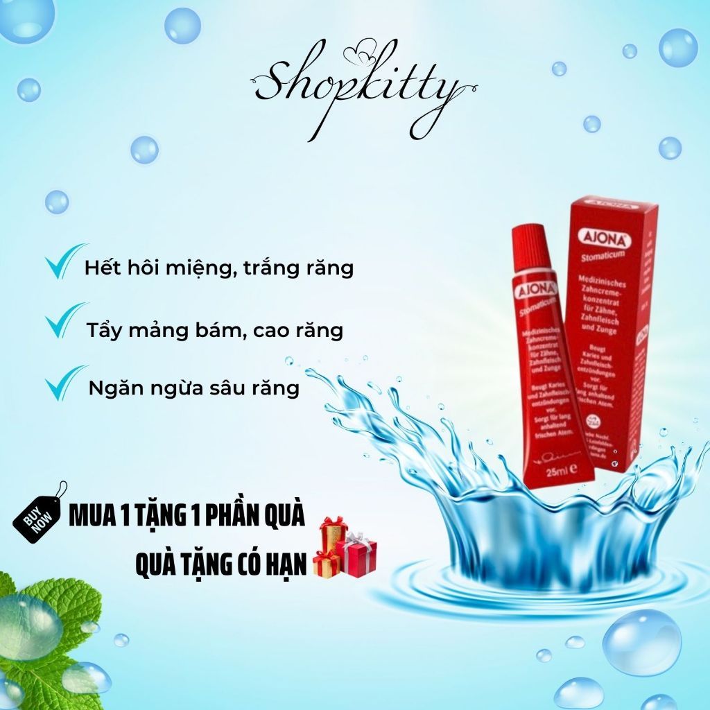 Trắng răng Ajona kem đánh răng cam kết hết hôi miệng trắng răng thơm miệng loại bỏ cao răng ngăn ngừ