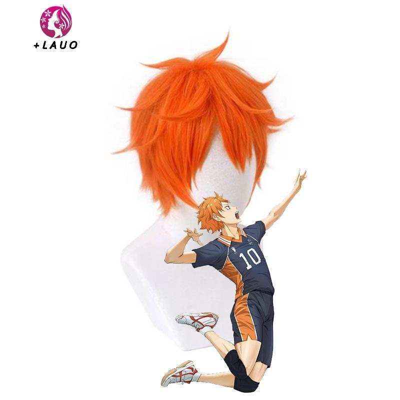 Springevenstar Hinata Shoyo Cosplay - Tóc Giả Ngắn Màu Cam 25cm, Chống Nóng