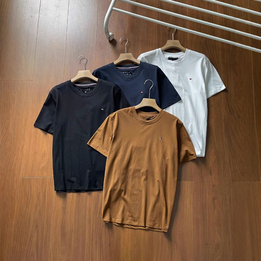 Tomm* Men's Classic Embroidered Small Label Pure Cotton T T-shirt round Neck 2660