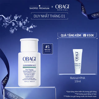   Voucher SVIP 18%  Toner tẩy tế bào chết làm sạch mụn BHA Obagi Clenziderm M.D. Exfoliating 148ml 