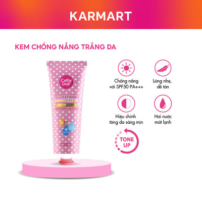 Kem Chống Nắng Trắng Da Cathy Doll L-Glutathione Magic Cream Spf 50 Pa+++ 138 ml