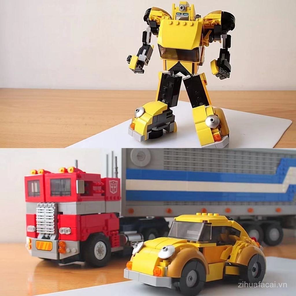Tương thích với MOC Bumblebee King Kong G1 Mecha Robot Biến Hình Mô Hình Xe Lắp Ráp Khối Xây Dựng Đồ