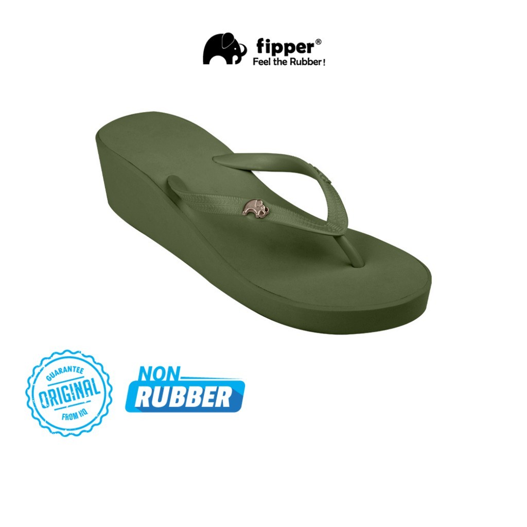 MC3 Fipper Wedges-S Phụ nữ không cao su màu xanh lá cây (Quân đội)