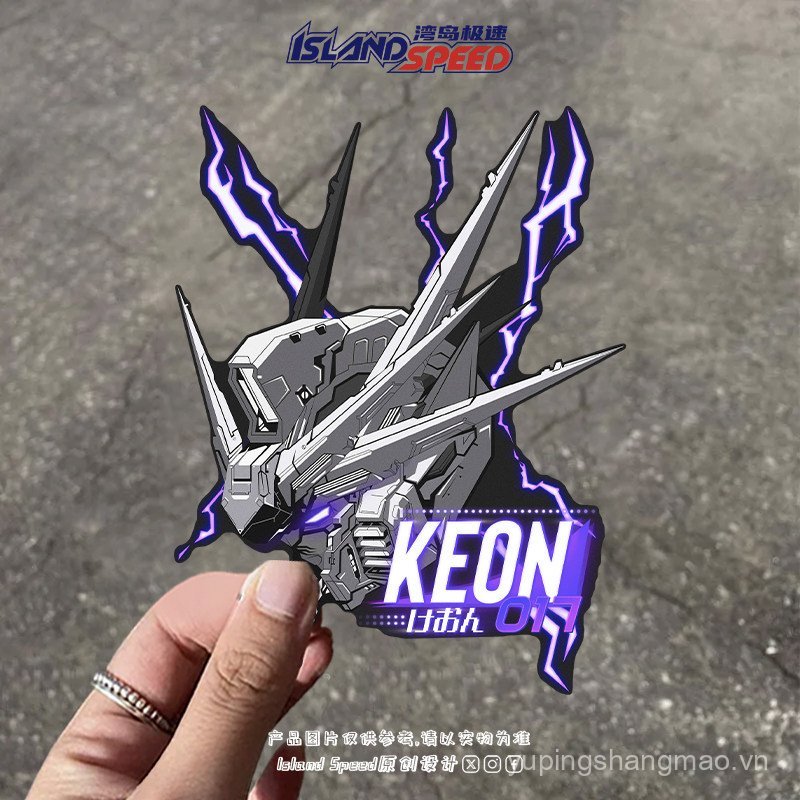 Gundam Mecha Lightning Erlang Anime Sáng Tạo Xe Dán Xước Bao Miếng Dán Trang Trí