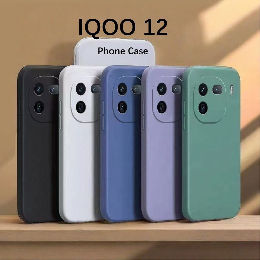[imamura] Dành Cho IQOO 12 Vỏ Silicon Chống Rơi Full Case Vỏ Điện Thoại Màu Trơn Cổ Điển