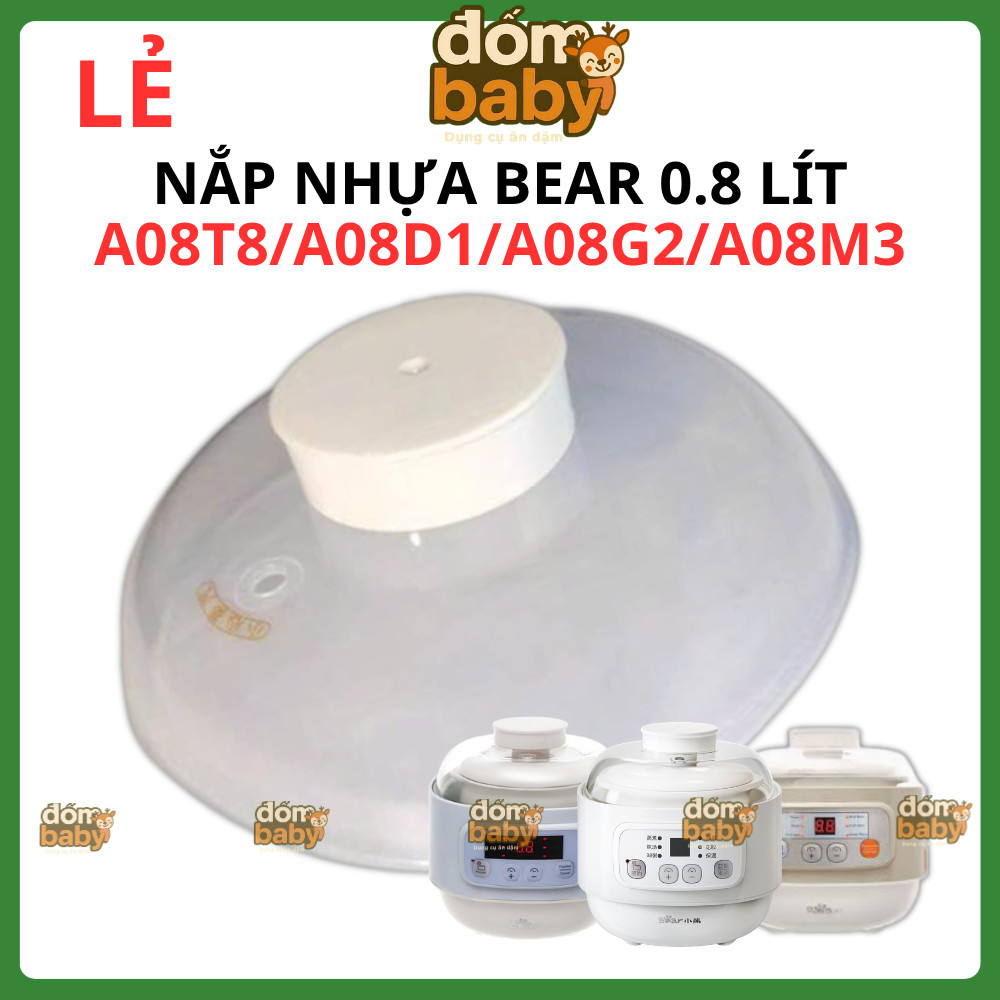 Nắp thay thế nồi bear, Nắp nồi nấu châm 0.8l, hấp nhựa thay thế Bear 0.8 lít DDZ-A08G2