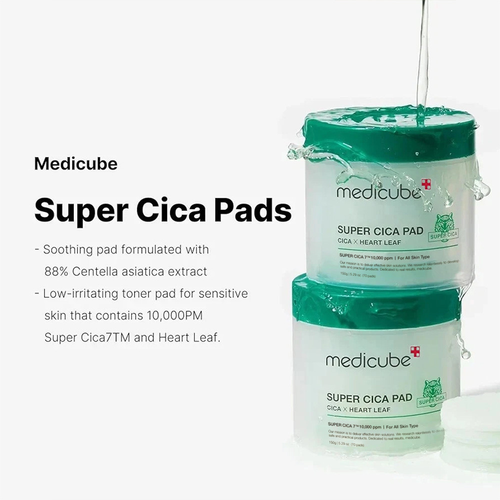 Medicube Super Cica Toner Pad | Daily Soothing Sensitive Skin | No Irritation