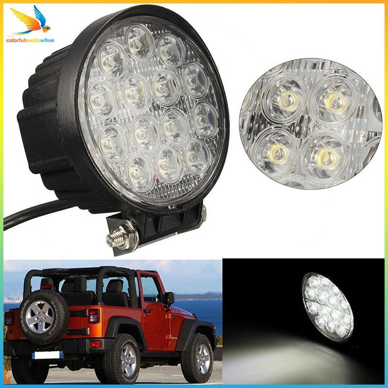 Coloursswallowfree 4 '' 42W Led Flood Round Work Light Offroad Tru Car SUV ATV Driving Lamp ABC