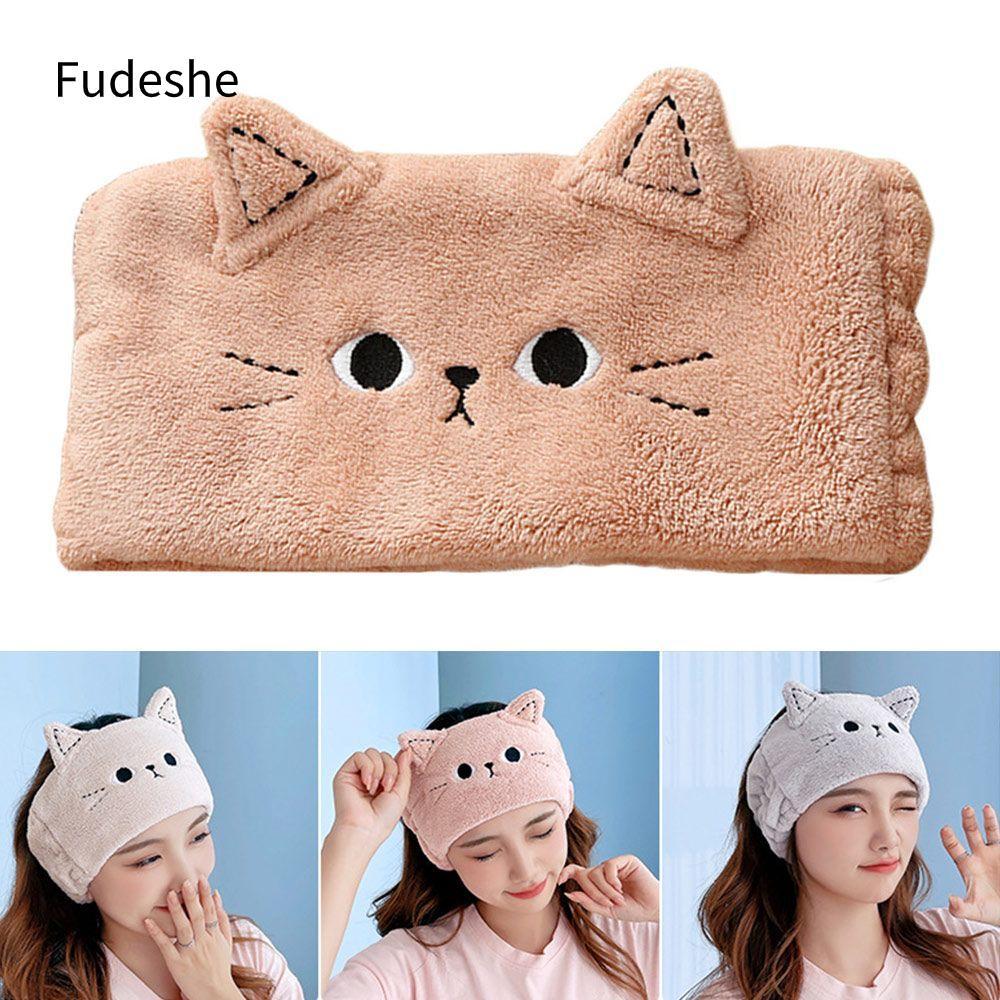FUDESHE Wash Face Headbands Phụ kiện tóc thun Mũ lông cừu san hô