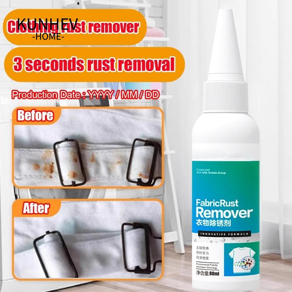 KUNHEV Vải Tẩy Rỉ Sét, Cho Đồng Rỉ Nhanh Và Dễ Dàng Quần Áo Tẩy Rỉ Sét, Trà Rỉ 80ml Tẩy Rỉ Sét