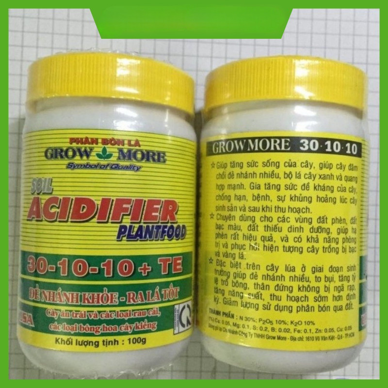 Phân bón lá Grow more NPK 30-10-10. Đẻ nhánh khỏe - Ra lá tốt