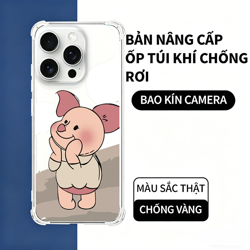 Ốp Lưng iPhone Heo Dễ Thương Đáng Yêu Màu Hồng  iP 11/12/13/14/15/16/17/Plus/Pro/Max