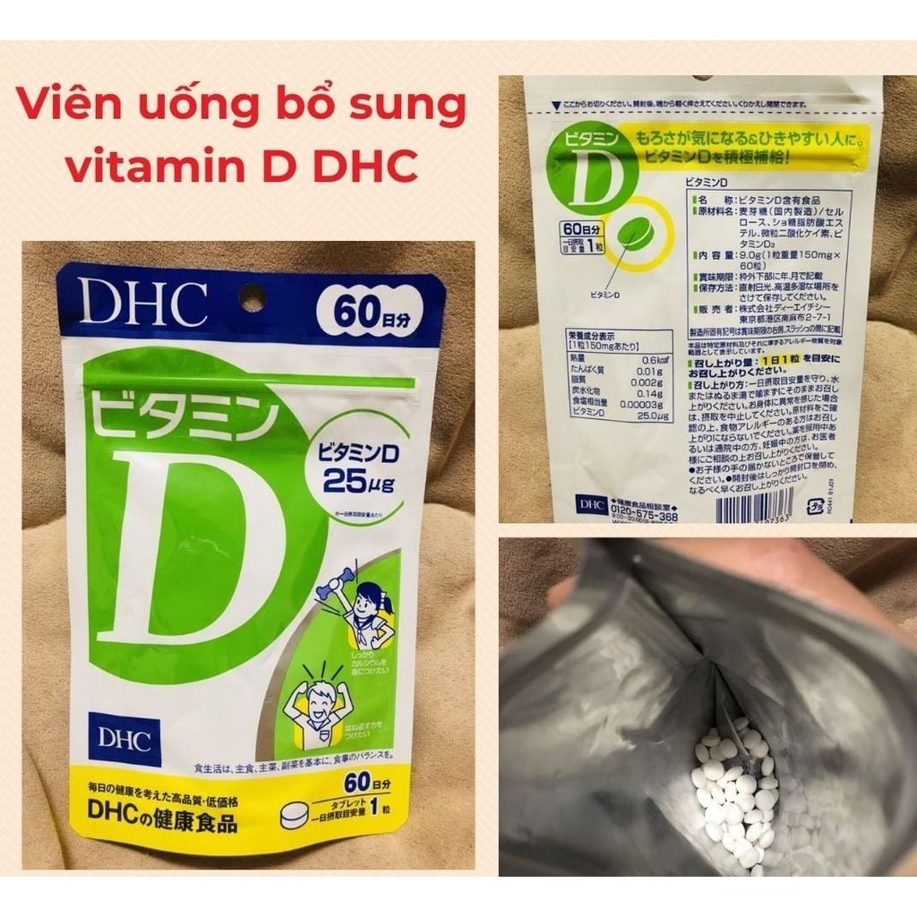 [DATE 2029] Viên uống DHC bổ sung Vitamin D 60 ngày 60 viên hỗ trợ miễn dịch, tăng cường sức khỏe