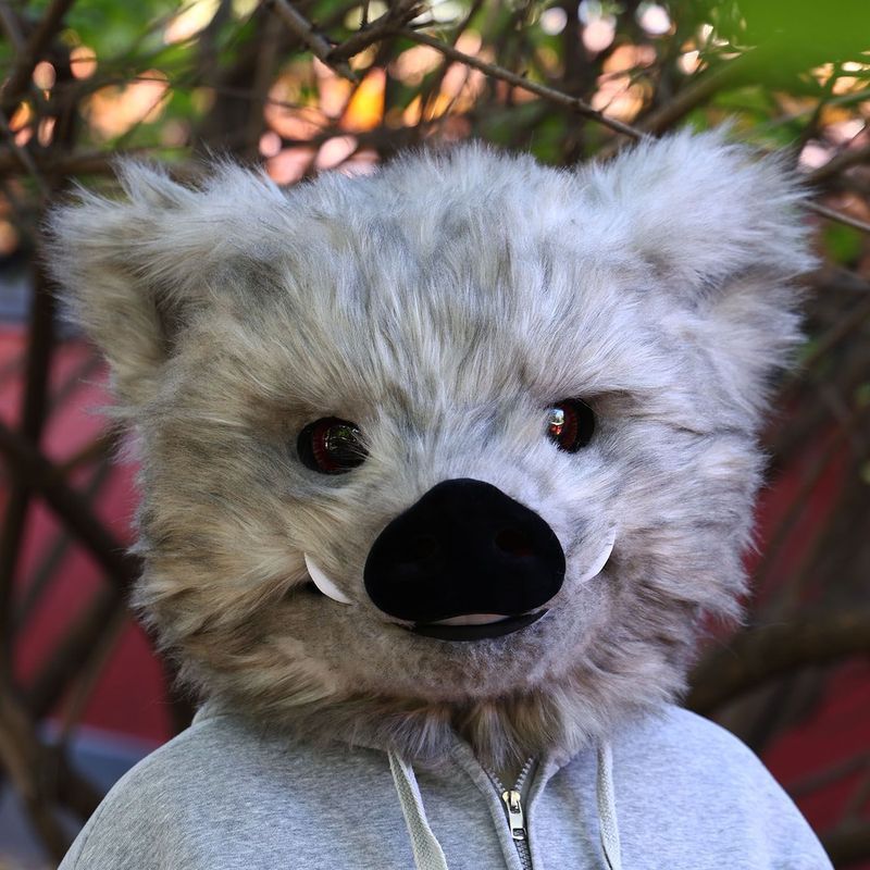 Bajie COS Mũ Đội Đầu Phiên Bản Dễ Thương Màu Đen Thần Thoại Bajie Đầu Quái Vật Trang Phục Đeo Được T