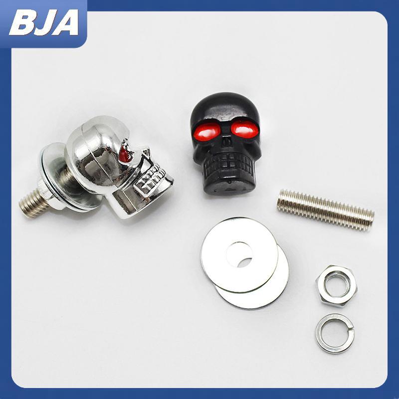 BJA 2 Chiếc Xe Máy Đầu Lâu Biển Số Khung Bu Lông Vít Biển Số Khung Bu Lông BJA