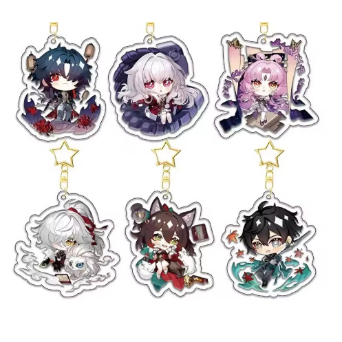 Móc khóa game Honkai: Star Rail hình nhân vật dễ thương Dan Heng, March 7th, Sampo, Gepard, Himeko