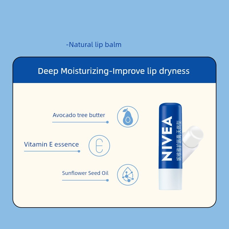 Son dưỡng môi Nivea Dưỡng ẩm lâu trôi Dưỡng ẩm Chống khô Cải thiện nếp nhăn môi Chống khô Thích hợp 