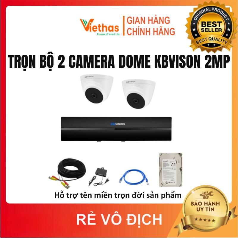 Trọn bộ Camera Dome KBVISION 2.0MP FHD 1080P Trong Nhà - Combo Camera KBVISION KX-A2112C4-VN