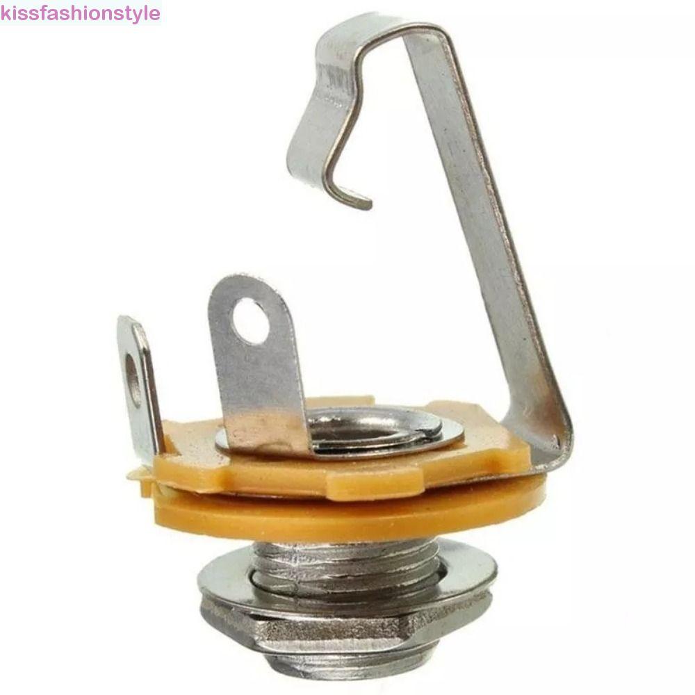 KISSFASHIONSTYLE 10 Chiếc Đàn Guitar Mono Jack Ổ Cắm Ổ Cắm Kim Loại Đàn Guitar Điện Đầu Vào Jack, Má