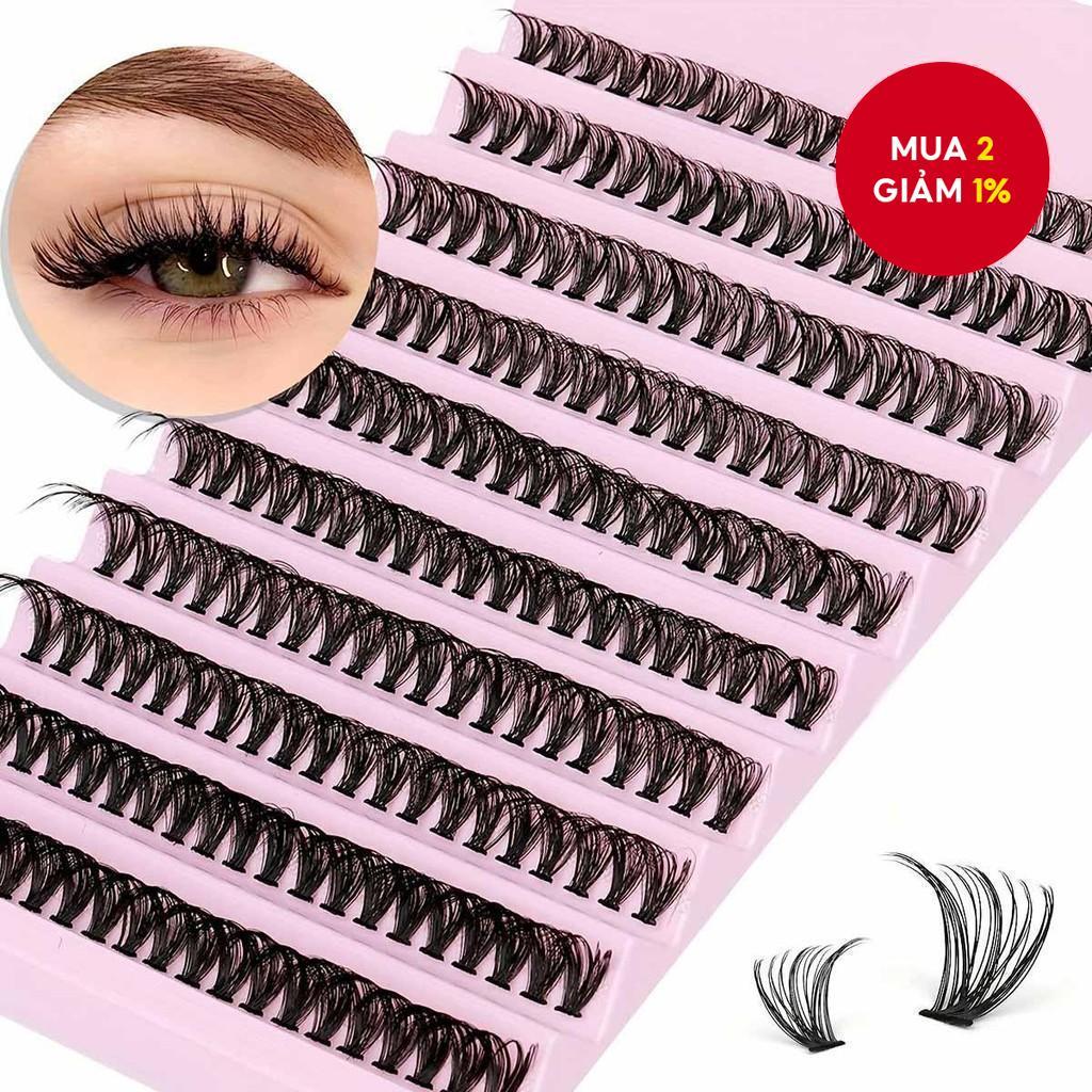 200 cụm mi giả lông chồn, nối mi mắt tự nhiên mỏng, mềm mại, tái sử dụng.