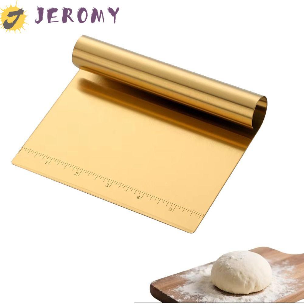 JEROMY Pastry Dough Cutter, Stainless Steel Scale Measurements Pizza Scraper, High-quality Manual Op