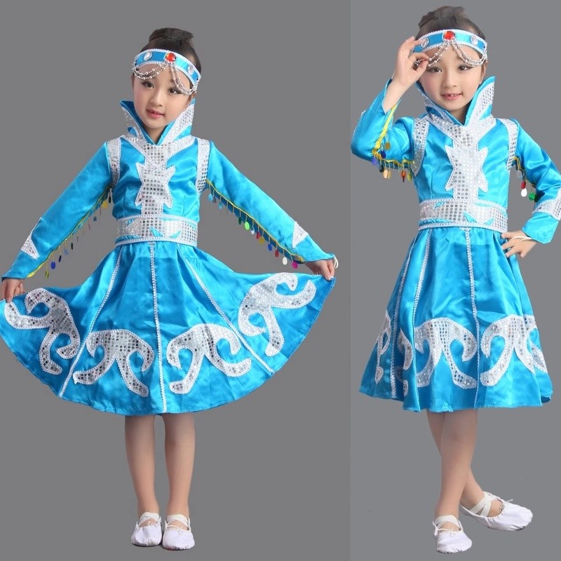 Trẻ Em Trẻ Em Mông Cổ Trang Phục Nữ Mông Cổ Khiêu Vũ Trang Phục Mông Cổ Bé Gái Dân Tộc Trang Phục Mô