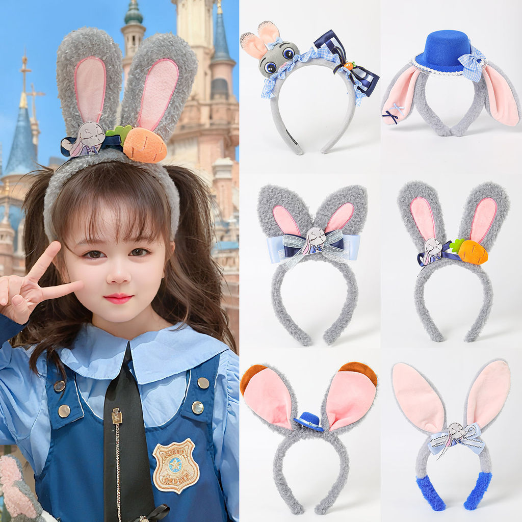 Kẹp Tóc & Mũ Hình Thỏ Cảnh Sát - Set 1 Mũ + 6 Kẹp Tóc