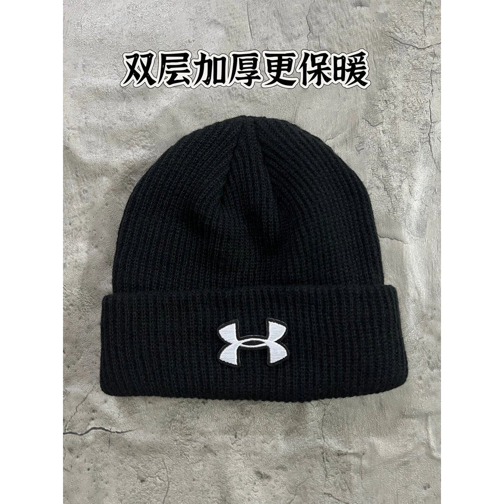 Mũ len dệt kim Under Armour dày, giữ ấm tốt cho nam và nữ - Phong cách đường phố mùa đông châu Âu và