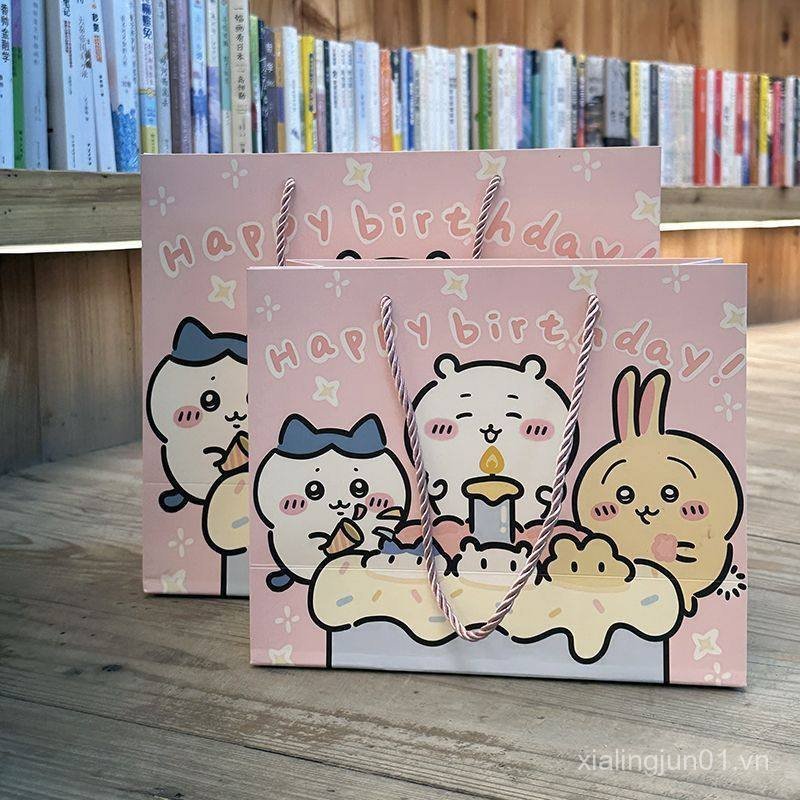 Túi đóng gói quà sinh nhật Túi Tote hoạt hình dễ thương Túi quà tặng 9LLK
