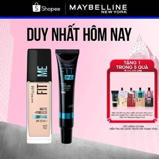   Bộ trang điểm  Kem nền kiềm dầu chống nắng Fit Me Mịn Lì 30ml + Kem lót ngăn xuống tông Fit Me Primer Maybelline New Yo 