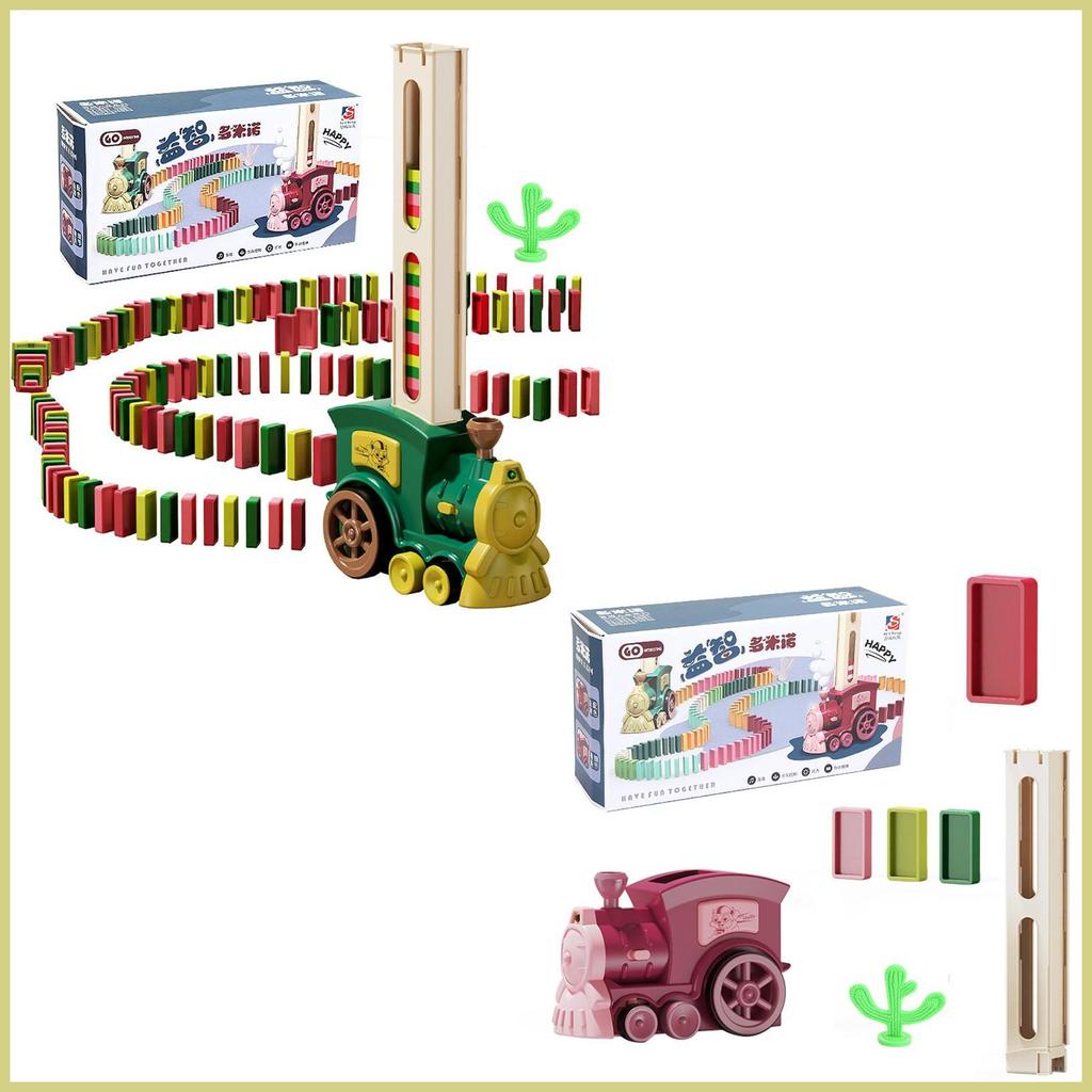 Bộ xe lửa Domino trẻ em Playful Domino Blocks Set Đồ chơi xe lửa điện Domino tự động với mô phỏng Ta
