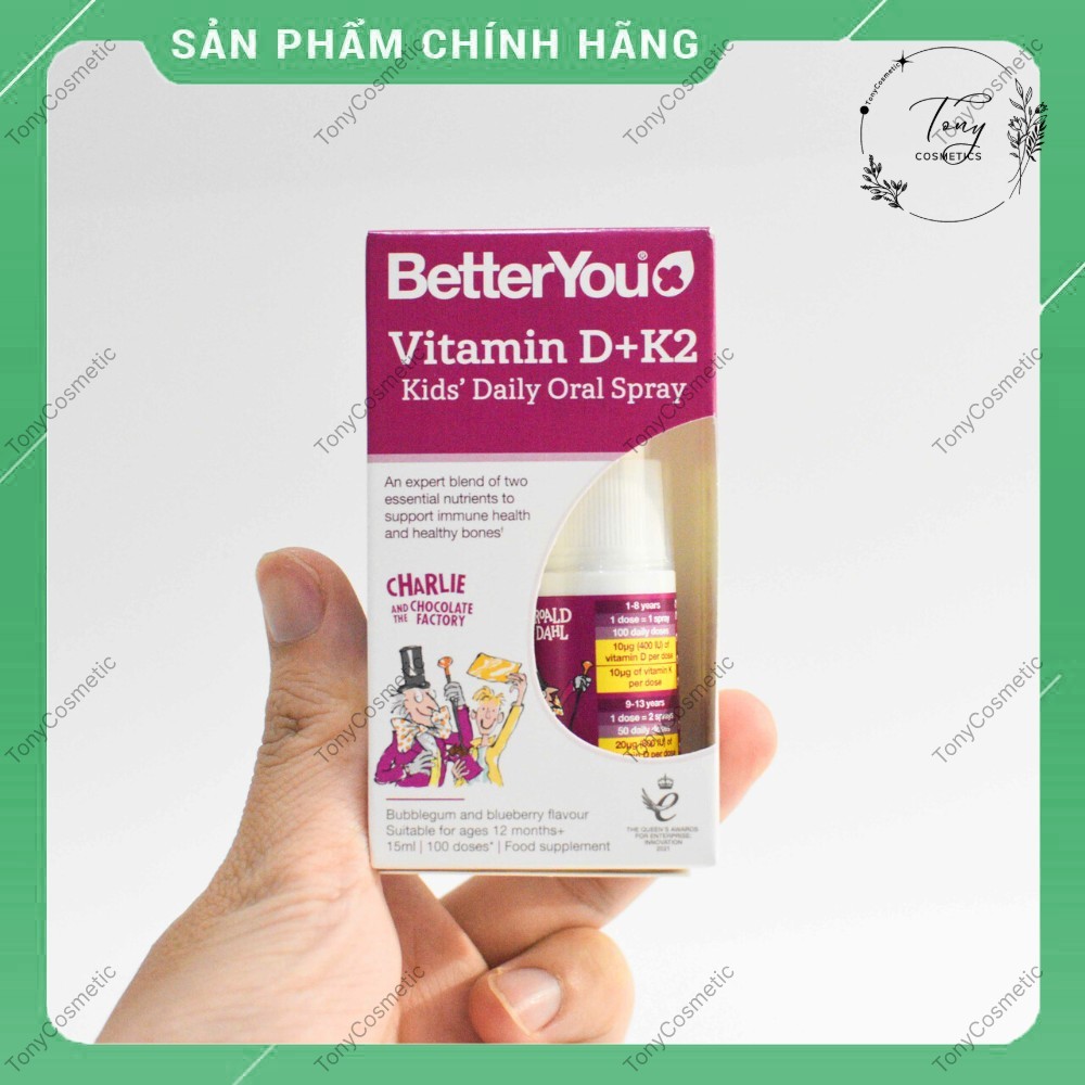 [Công Ty] Better You D3 K2 Vitamin D3 + K2 dạng xịt của Anh cho bé từ 1 tuổi trở lên