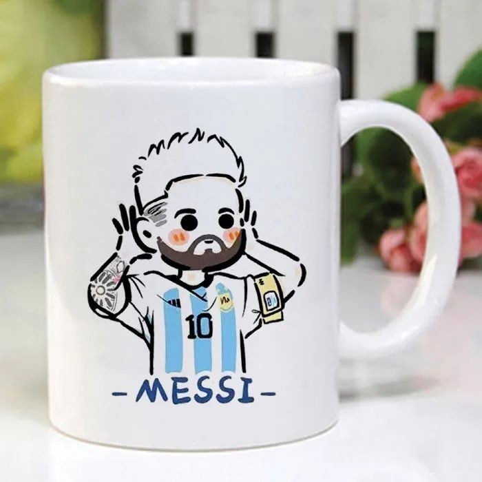 World Cup Argentina Messi Hàng Hóa Cốc Bóng Đá Lưu Niệm Tự Làm Bạn Trai Tặng Cốc Gốm#6404
