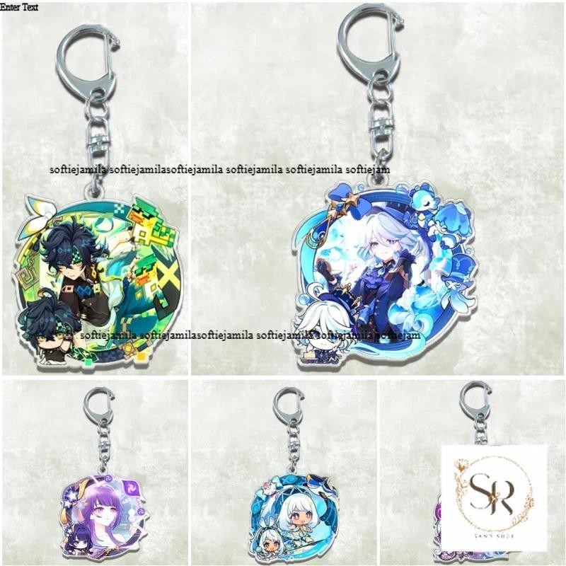 Game Cartoon Cosplay Keychain Focalors Furina de Fontaine Yumemizuki Mizuki  Raiden Ei  Kabukimono K