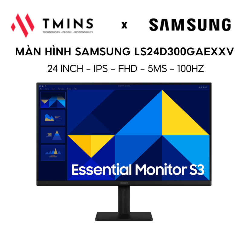 Màn Hình Samsung LS24D300GAEXXV 24inch IPS Full HD 100Hz 5ms - Hàng chính hãng