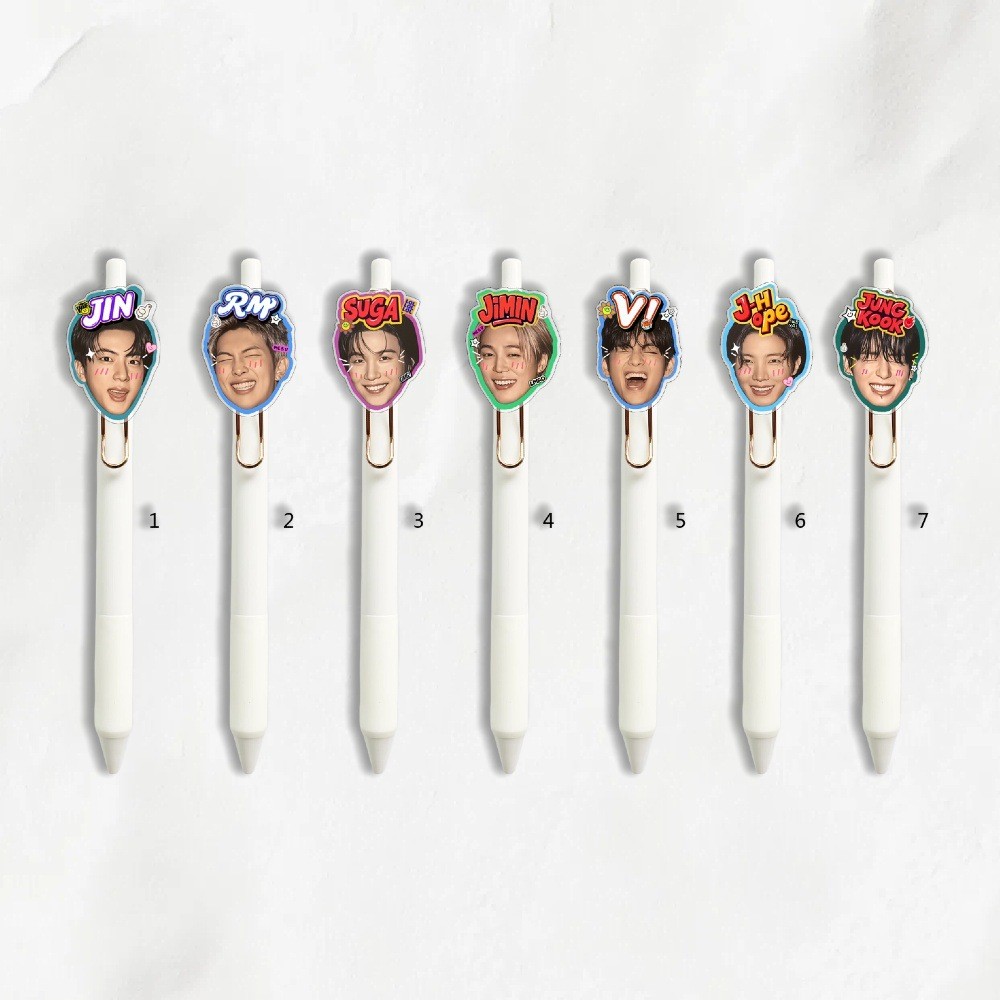 BTS JIMIN JIN SUGA V JK J-HOPE RM bấm bút gel