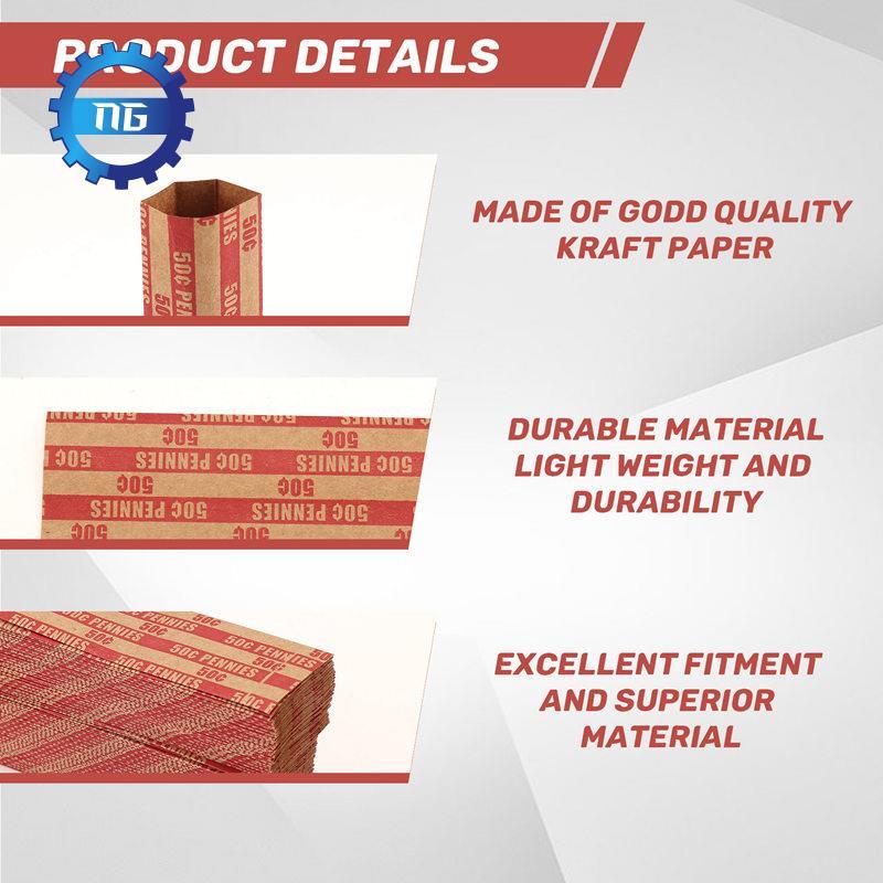 [quitenight.ph] 100 Mảnh Penny Coin Wrappers Penny Sleeves Flat As Shown Paper Penny Rolls Wrappers