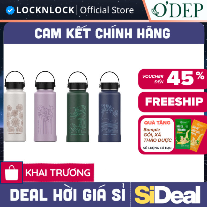 Bình giữ nhiệt Inox LocknLock 897ml Chính hãng có lõi lọc trà LHC4160 - SIDEAL SIL