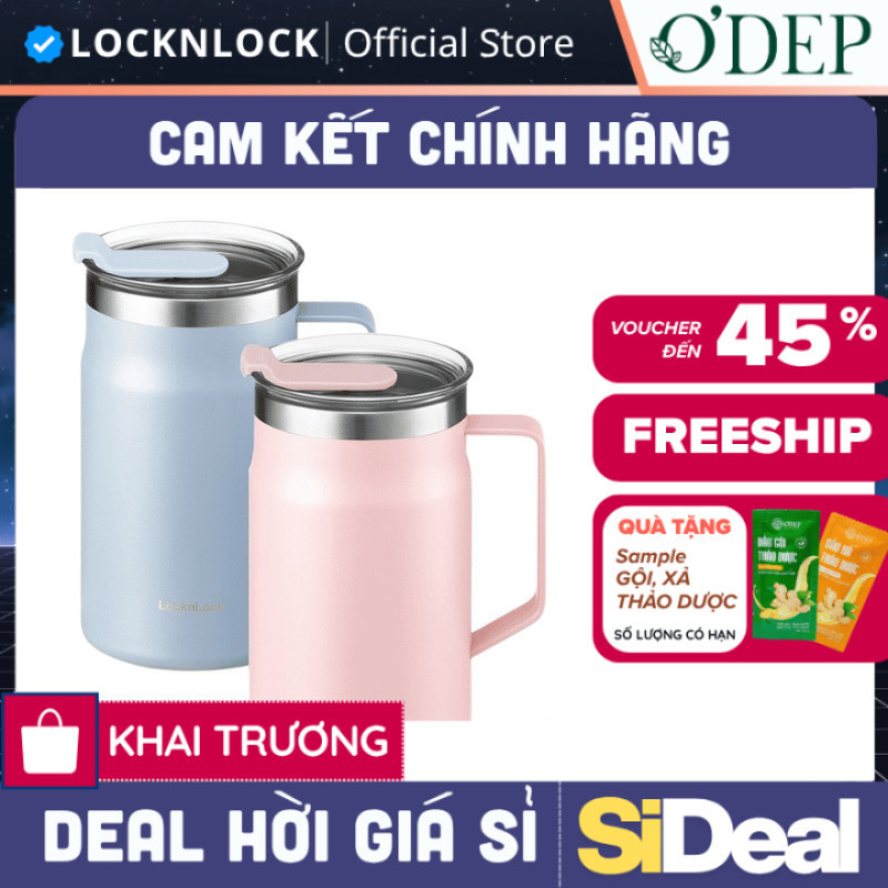 Cốc giữ nhiệt 600ml LocknLock Chính hãng Metro Table Mug LHC4282PIK - SIDEAL SIL