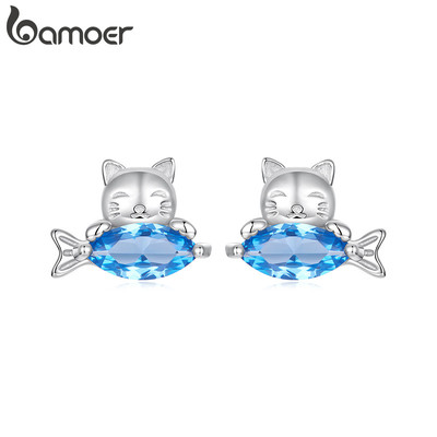 Bông Tai Bamoer Bông Tai Mèo Ăn Cá Trang Sức Quà Tặng Cho Nữ