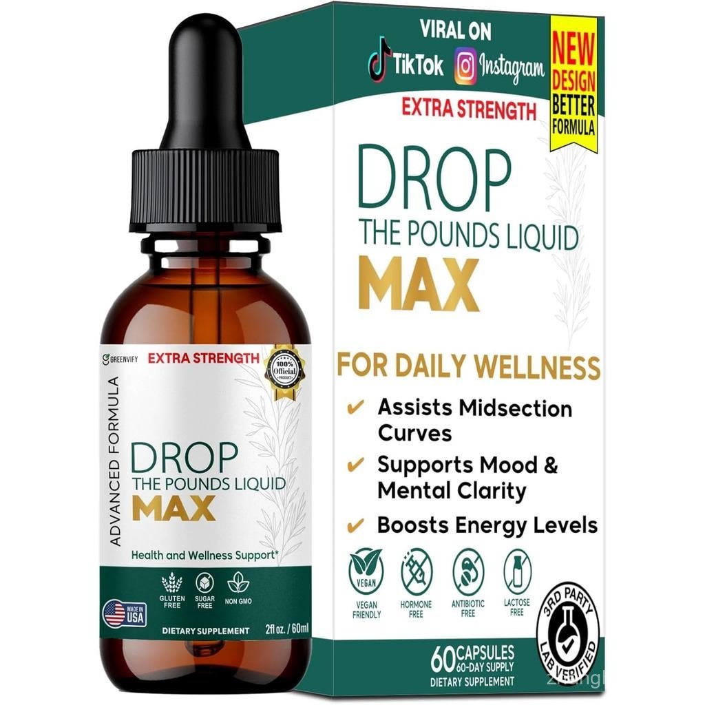 Drop The Pounds Liquid MAX Extra Strength Dietary Bổ sung, 2fl oz, L-Arginine Blend, Không chứa Glut